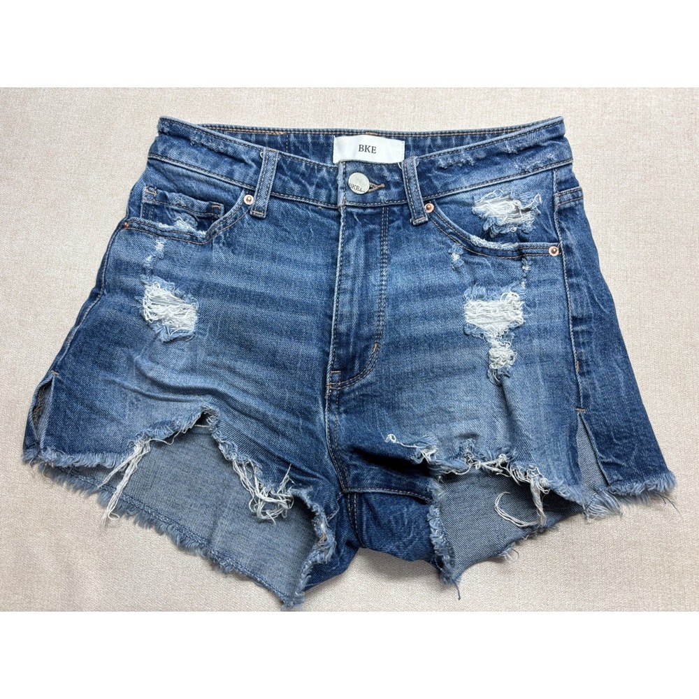 BKE Cut Off Shorts Womens 24 Blue Billie Distressed Holes Denim